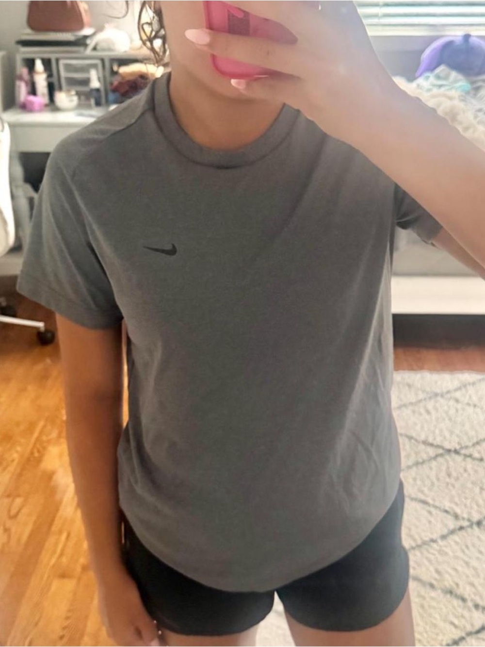 Nike Grey Crewneck Dri-Fit T-Shirt - Size M